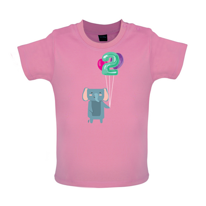 2nd Birthday Elephant Baby T Shirt