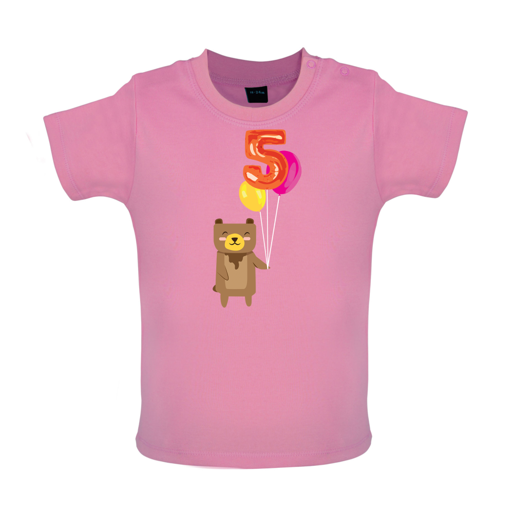 5th Birthday Bear Baby T Shirt