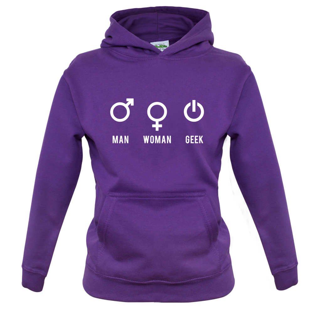 Man Woman GEEK Kids T Shirt