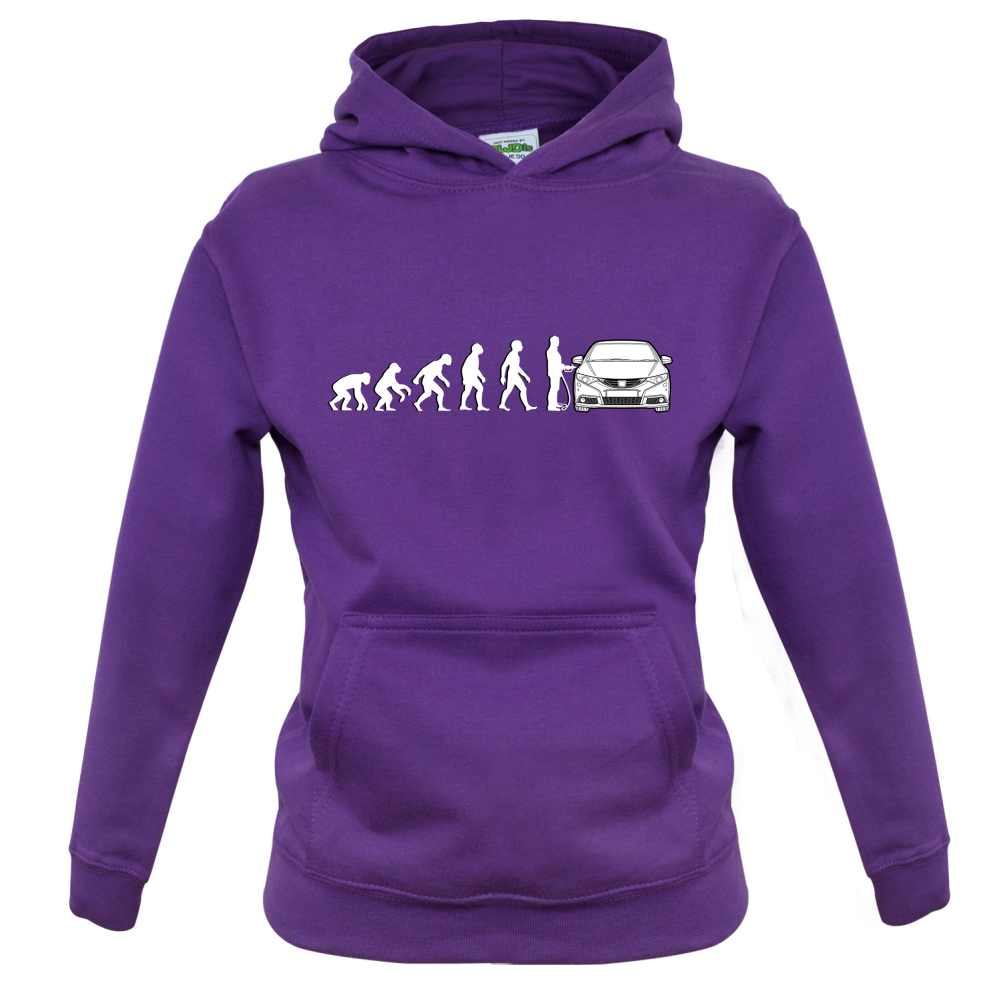 Evolution of Man Civic Driver Kids T Shirt