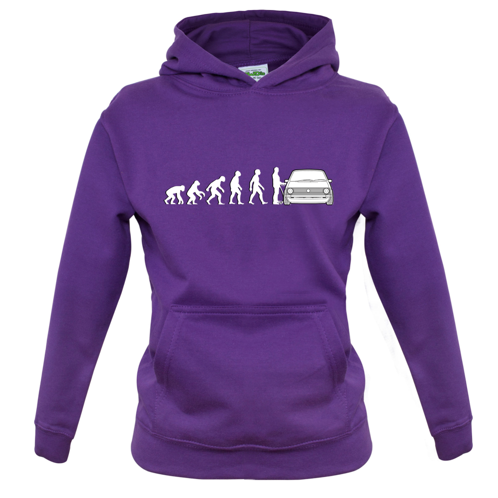 Evolution of Man Mk1 Golf Driver Kids T Shirt