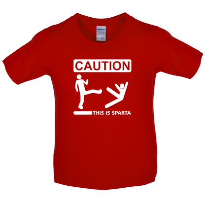 Caution This Is Sparta Kids T Shirt