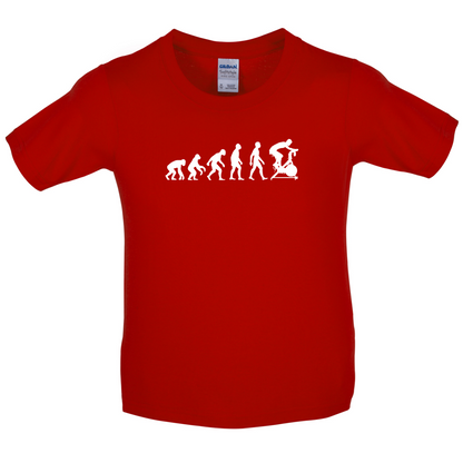 Evolution Of Man Spin Kids T Shirt