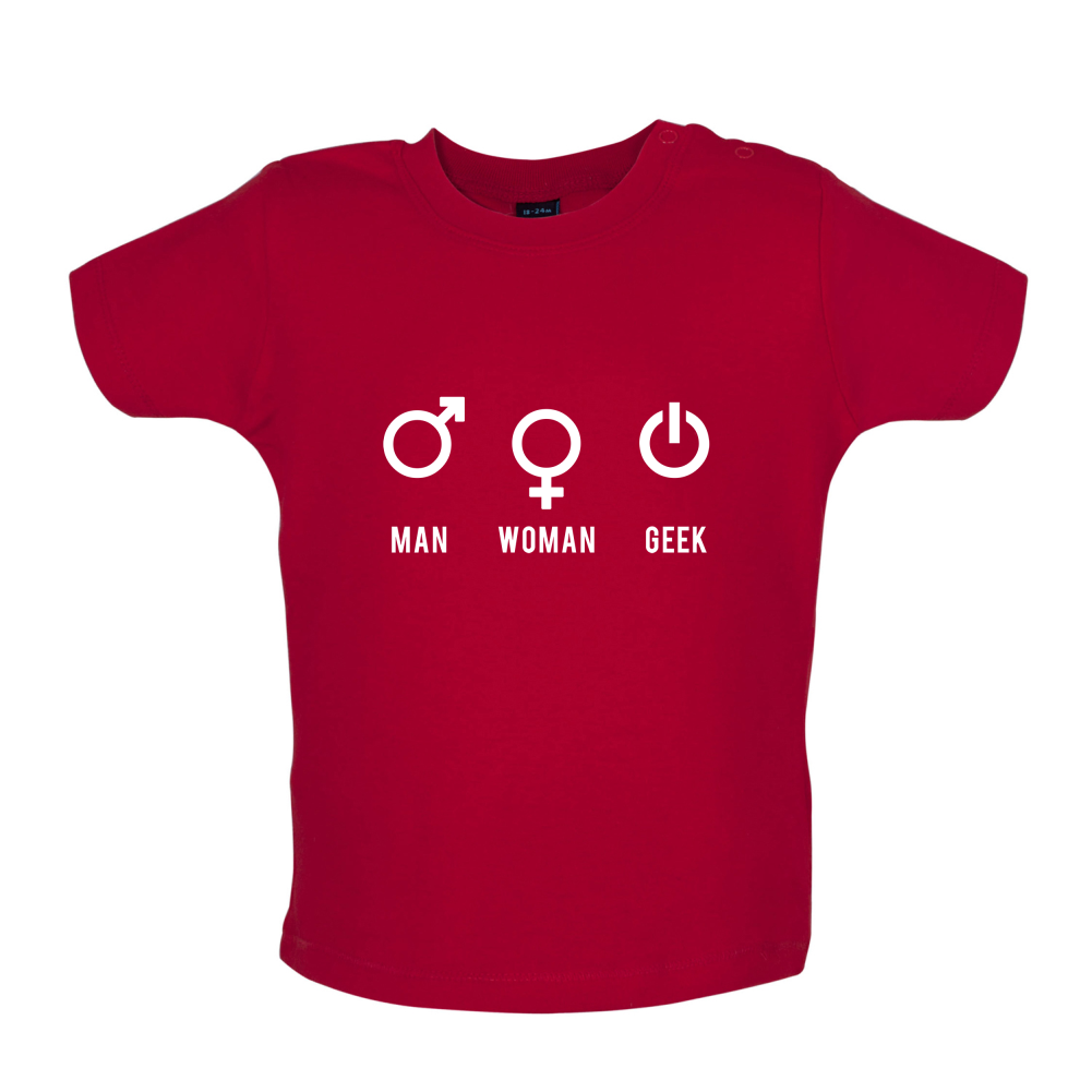 Man Woman GEEK Baby T Shirt