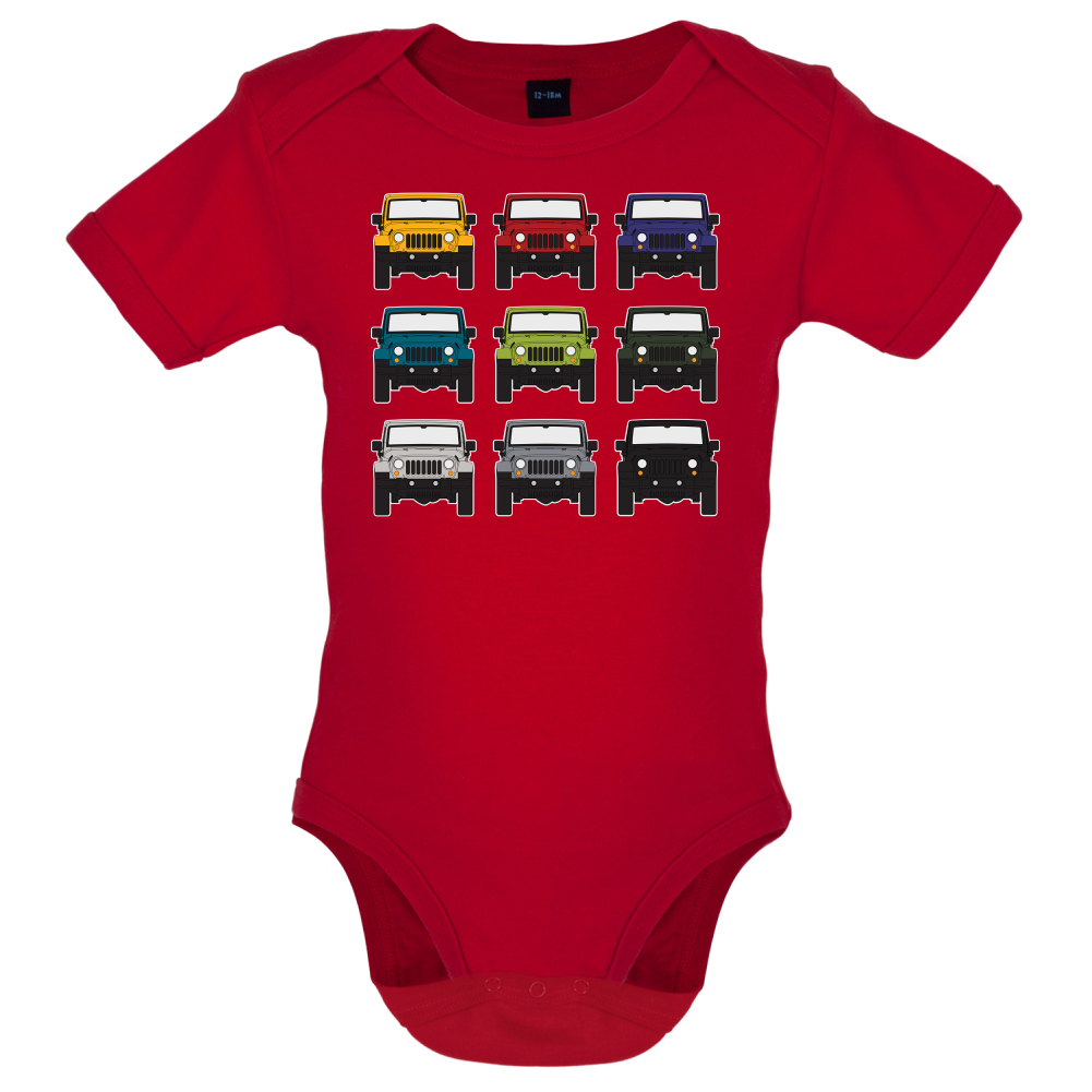 JW 9 Colour Car Grid Baby T Shirt