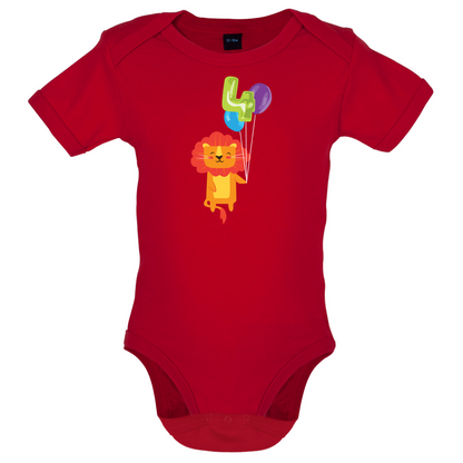 4th Birthday Lion Baby T Shirt