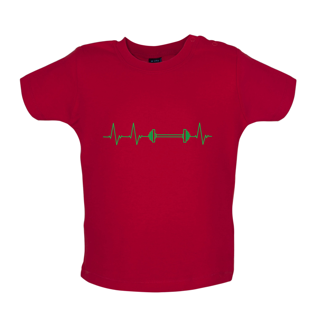 Weight Lifting Heartbeat Baby T Shirt
