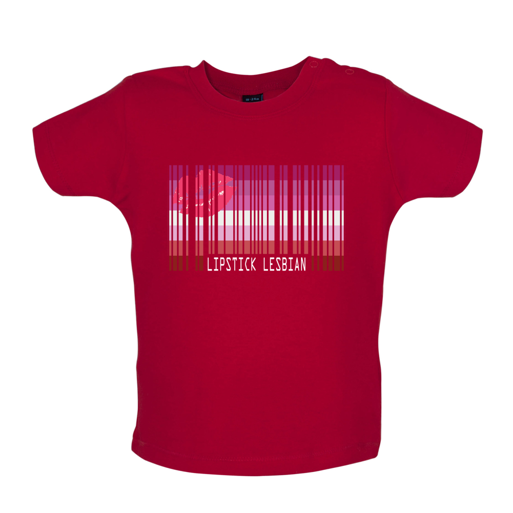 LGBT Barcode Flags - Lipstick Lesbian Baby T Shirt