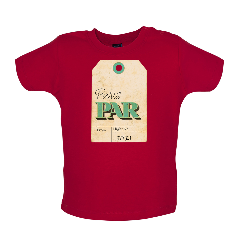 Paris Travel Tag Baby T Shirt