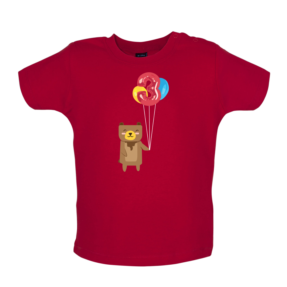 3rd Birthday Bear Baby T Shirt