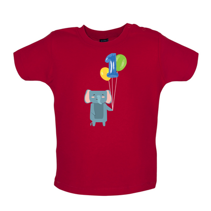 1st Birthday Elephant Baby T Shirt