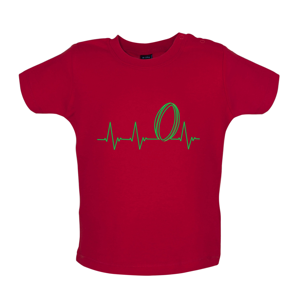 Rugby Heartbeat Baby T Shirt