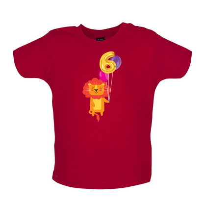 6th Birthday Lion Baby T Shirt