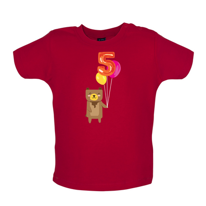 5th Birthday Bear Baby T Shirt