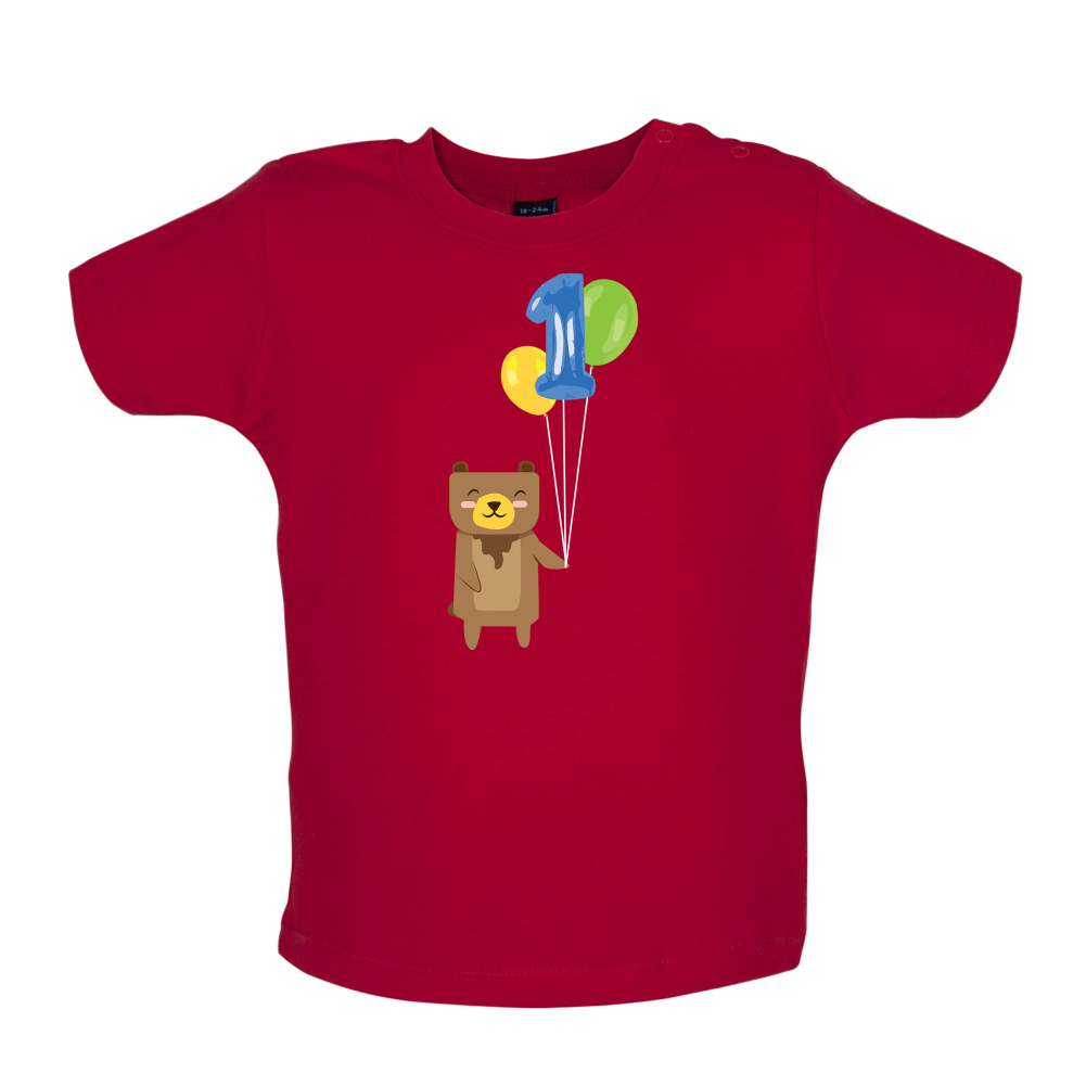 1st Birthday Bear Baby T Shirt