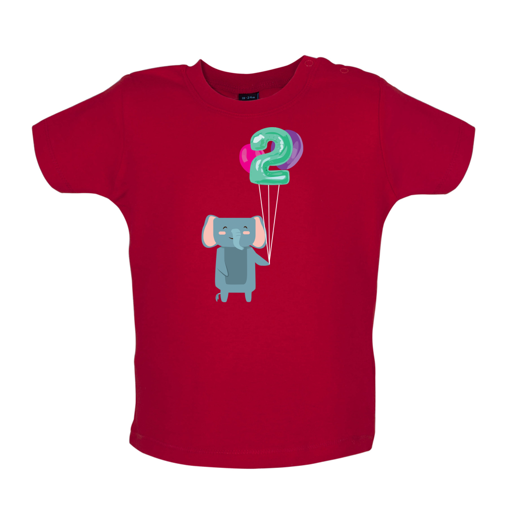 2nd Birthday Elephant Baby T Shirt