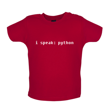 I Speak Python Baby T Shirt