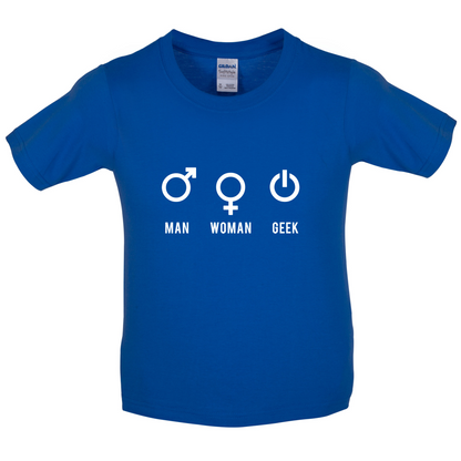 Man Woman GEEK Kids T Shirt