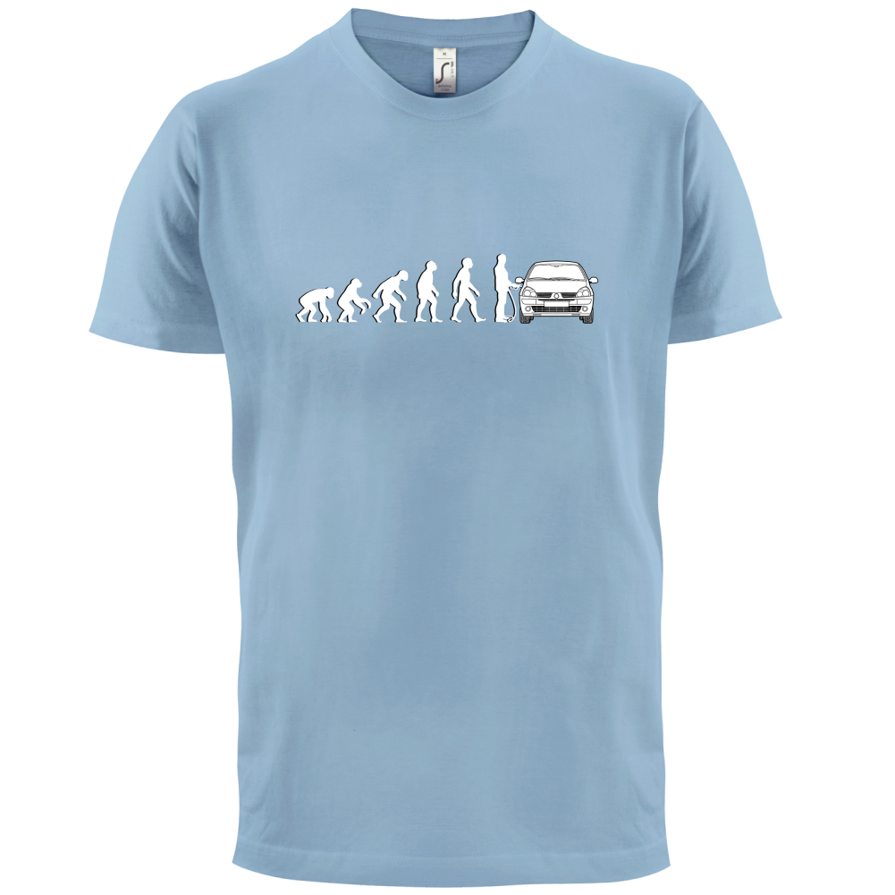 Evolution of Man Clio Driver T Shirt