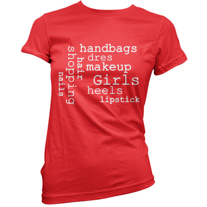 Girls Word Cloud T Shirt