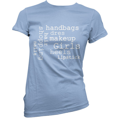 Girls Word Cloud T Shirt