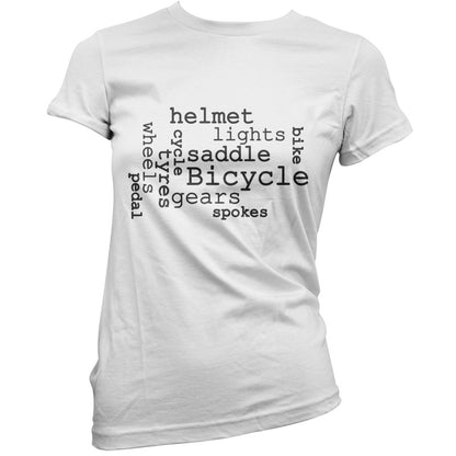 Bicycle Word Cloud T Shirt