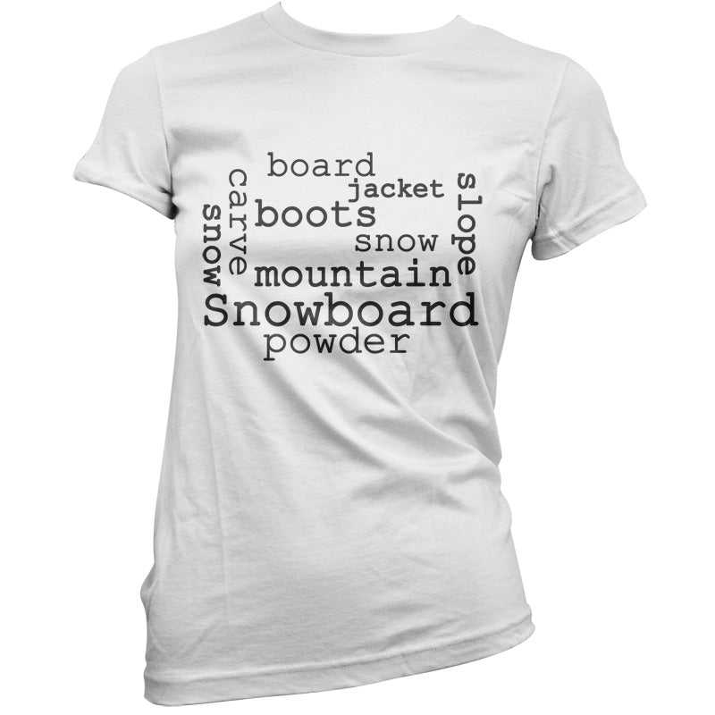 Snowboarding Word Cloud T Shirt