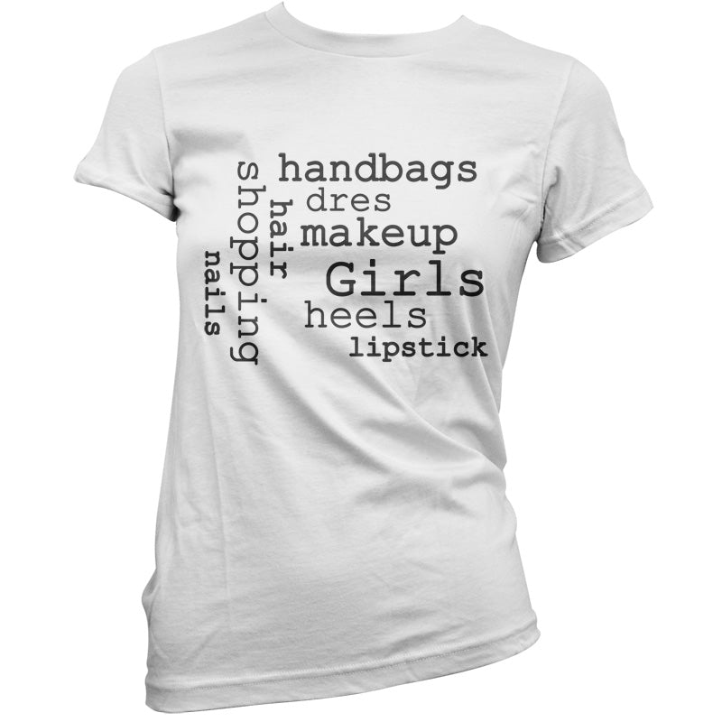 Girls Word Cloud T Shirt