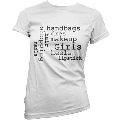 Girls Word Cloud T Shirt