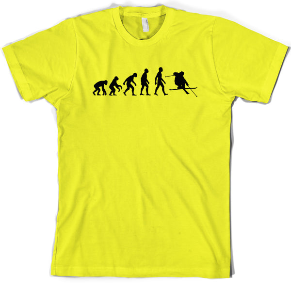 Evolution of Man Skiing T Shirt