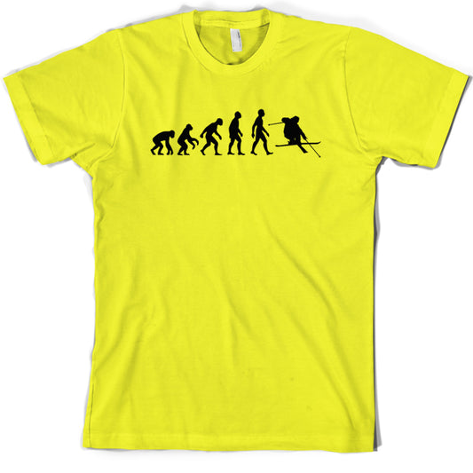 Evolution of Man Skiing T Shirt